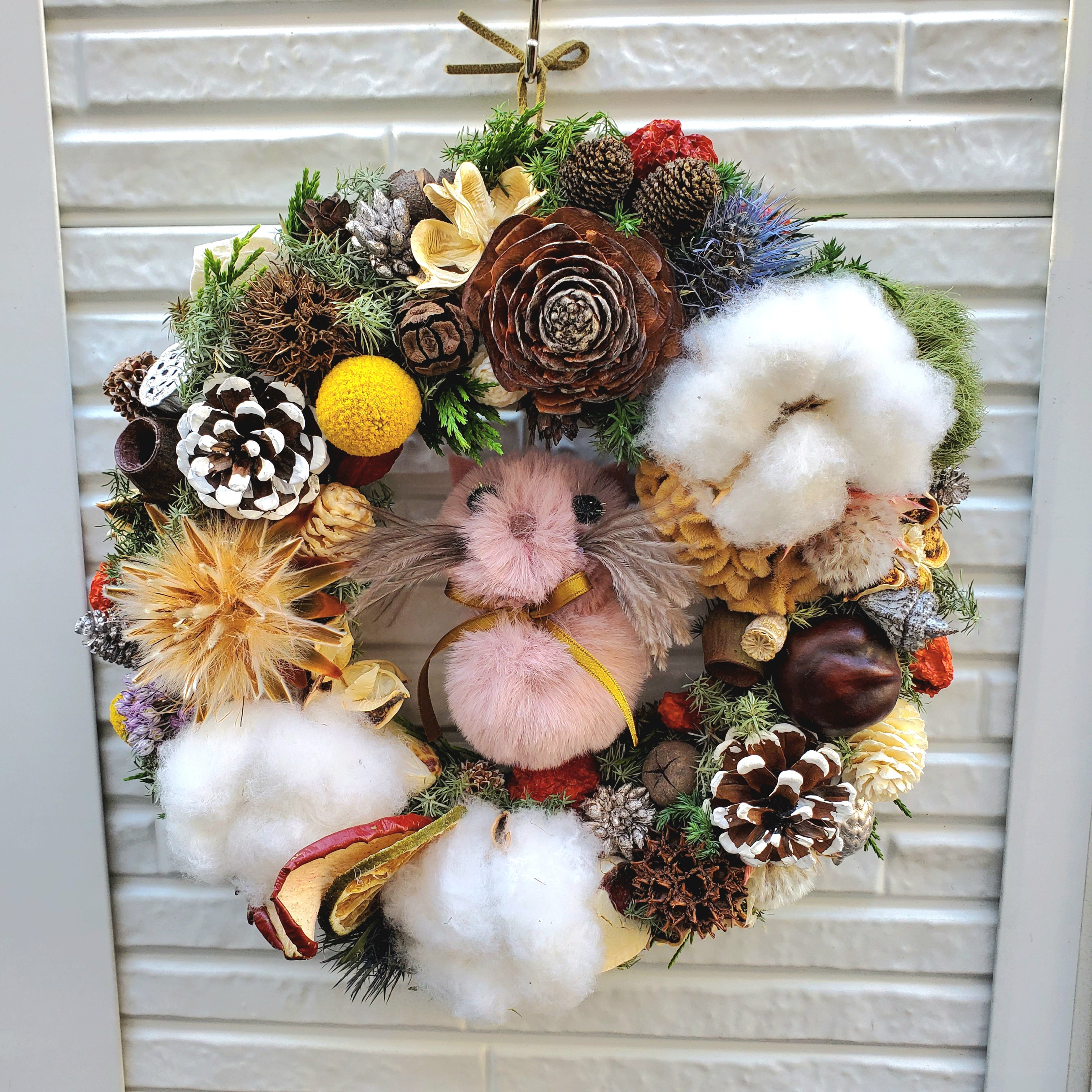感謝SALEドライフラワーぐでねこちゃんとクリスマスツリーチャーム